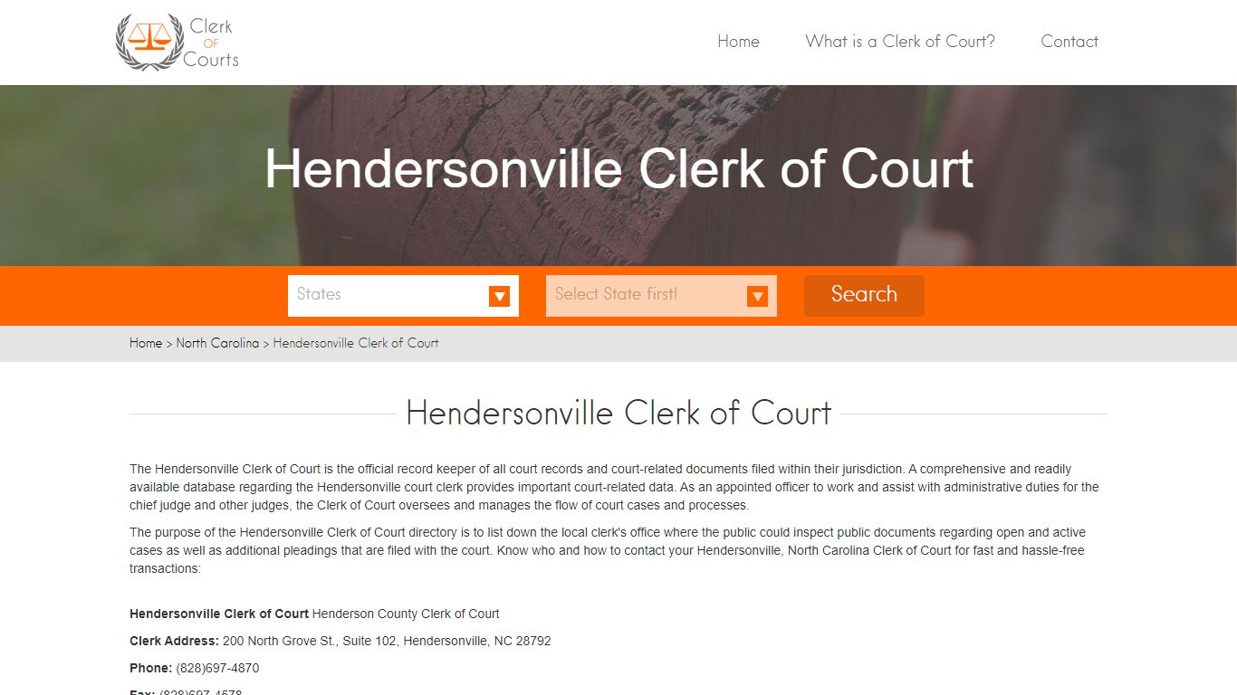 Find Your Henderson County Clerk of Courts in NC - clerk ...