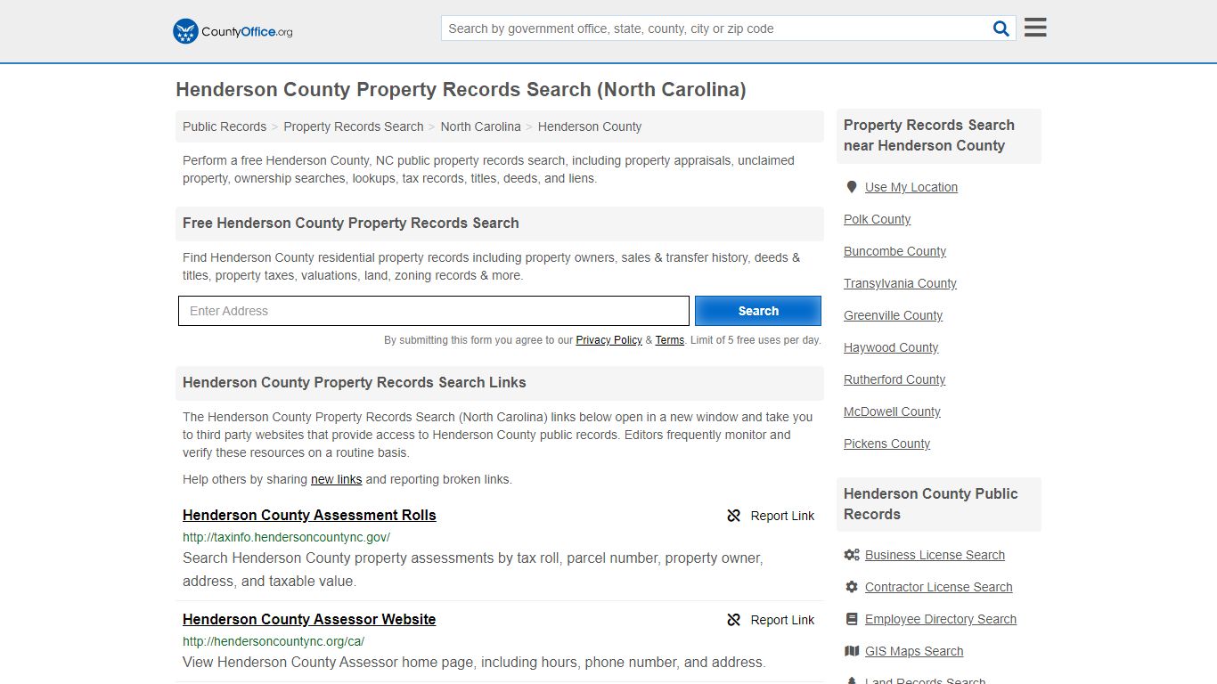 Property Records Search - Henderson County, NC ...